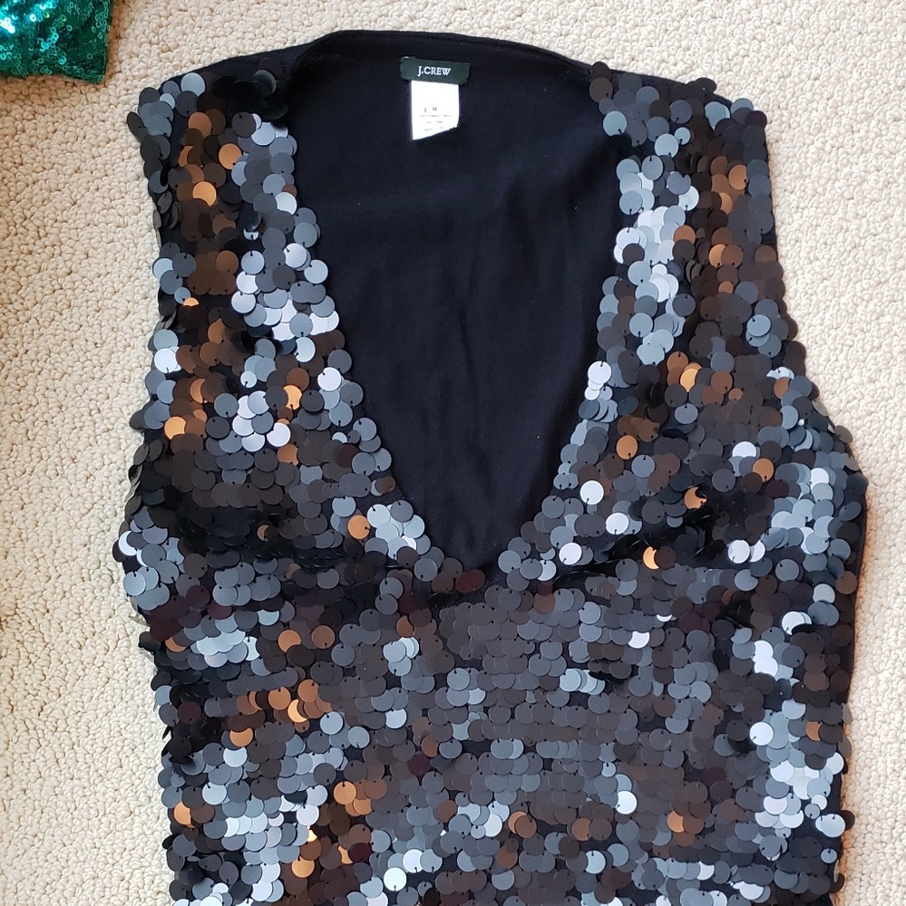 SOLD 🎈🎈🎈J CREW wool sequin vest medium